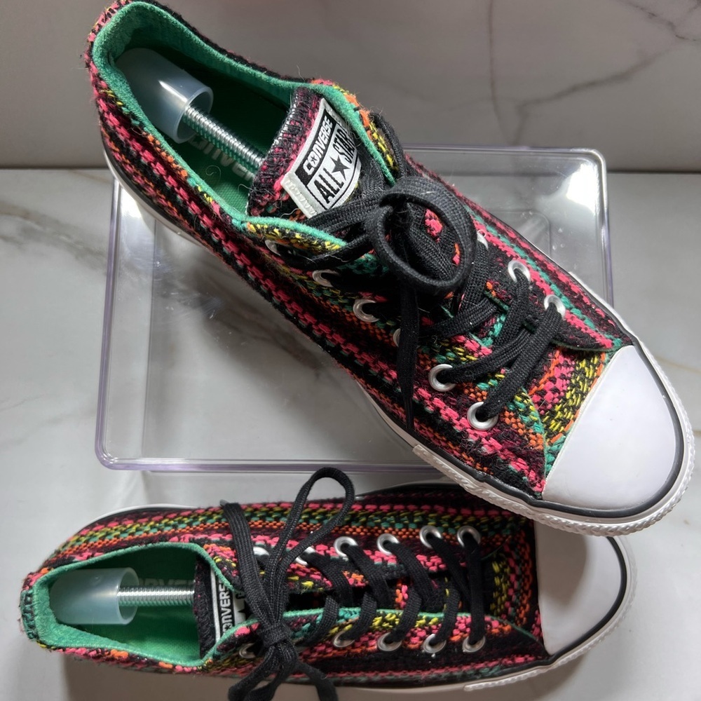 Converse All star Parakeet OX women’s multicolor braided fabric sneakers US 9.